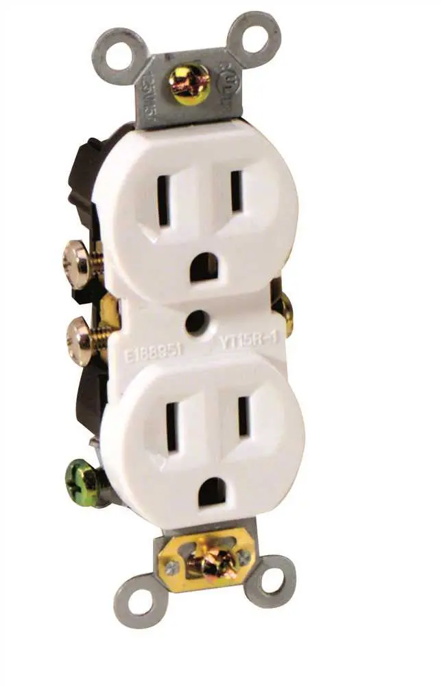 Preferred Industries&Trade; Duplex Receptacle, 15 Amps, 125 Volts, White 1