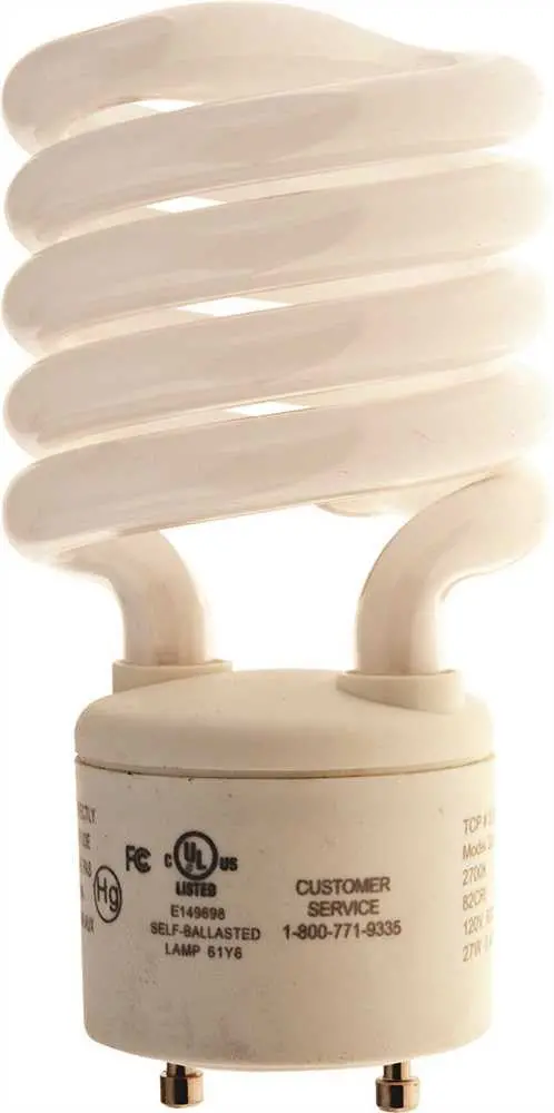 Tcp Springlamp&Reg; Gu24 Base Spiral Compact Fluorescent Lamp, 27 Watt, Soft White 2700K Color Temperature 1
