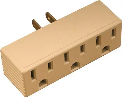 Preferred Industries&Trade; Triple Tap, 3 Prong Receptacle, 15 Amps, 125 Volts, Ivory 1