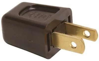 Satco&Reg; Quick Connect 2-Wire Plug, Polarized, Brown 1