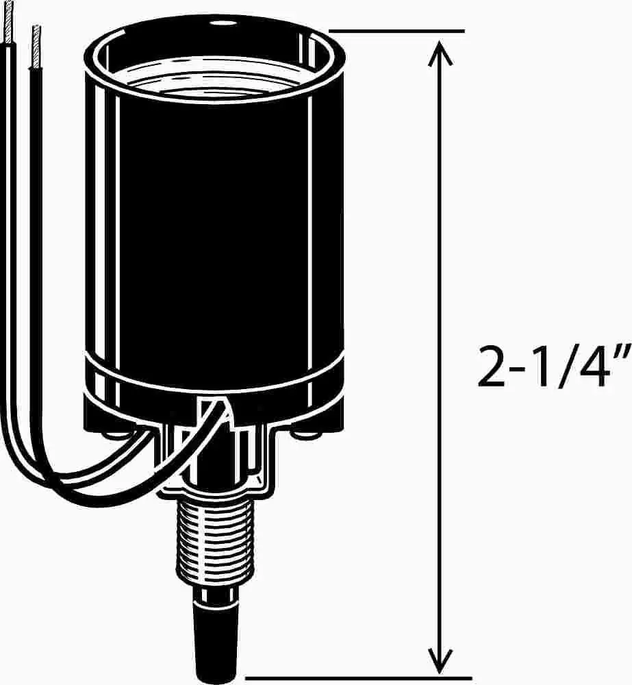 Bottom Turn Lamp Holder With 16 In. Leads For Medium Base Fluorescent Lamps And Incandescent Bulbs 1