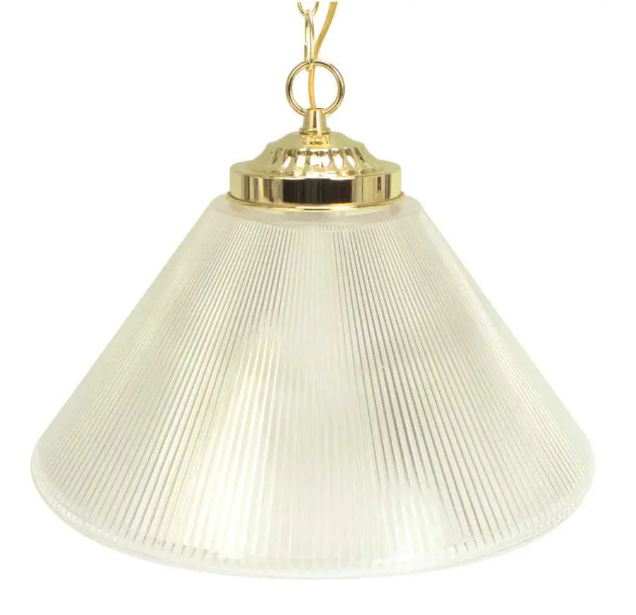 Prismatic Cone Acrylic Pendant Ceiling Fixture, Maximum 60 Watt Incandescent G40 Medium Base Bulb, 14 In., Polished Brass 1