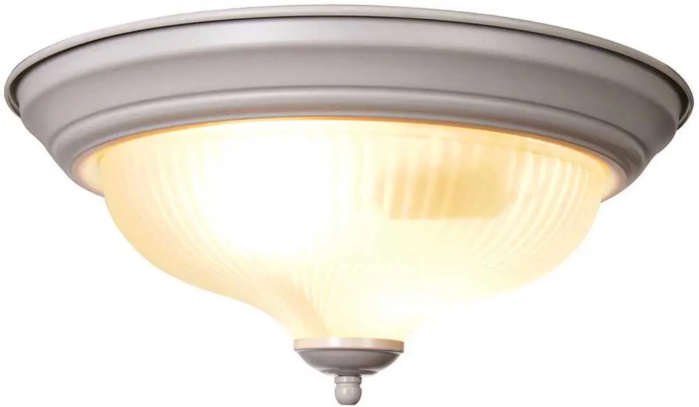 Decorative Flush Mount Ceiling Fixture, Maximum Two 60 Watt Incandescent Medium Base Bulbs, 13-1-4", White 1