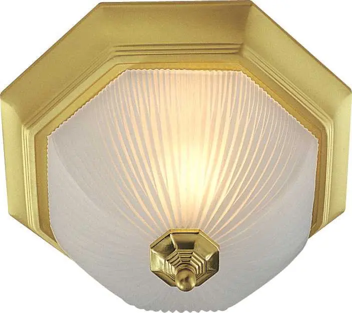 Decorative Ceiling Fixture, Maximum One 60 Watt Incandescent Medium Base Bulb, 11", Polished Brass 1