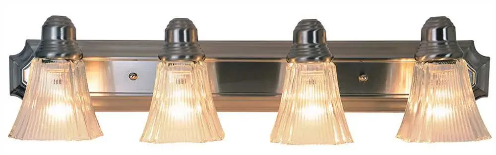 Decorative Vanity Fixture, Maximum Four 60 Watt Incandescent Medium Base Bulbs, 30 In., Brushed Nickel 1
