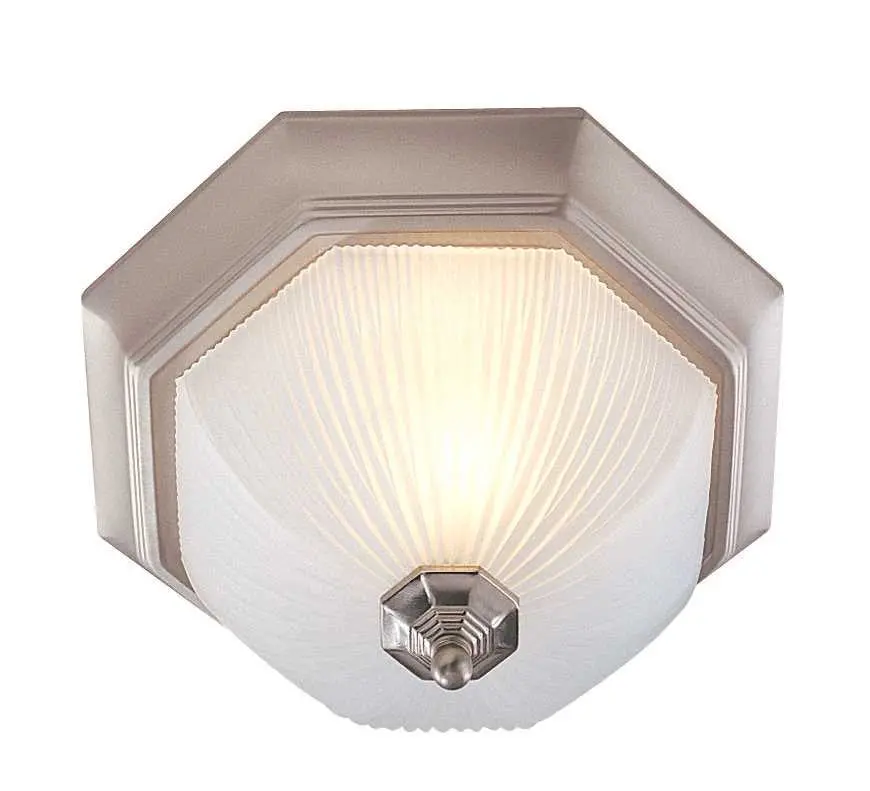 Decorative Ceiling Fixture, Maximum Three 60 Watt Incandescent Medium Base Bulbs, 15 In., Brushed Nickel 1