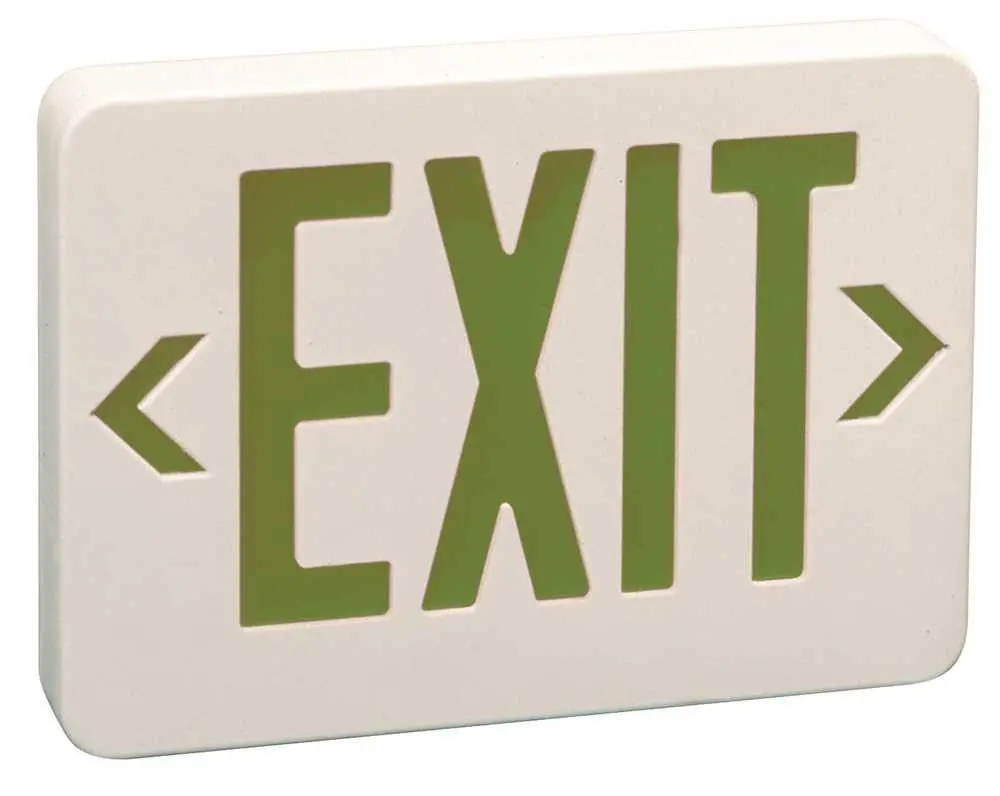 Monument Led Exit Sign Light Green, Ac Only 1