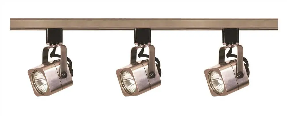 Nuvo&Reg; 3-Light Mr16 Square Track Lighting Fixture, Brushed Nickel, 48 X 3.75", Uses 3 50-Watt Gu10 Base Lamps 1
