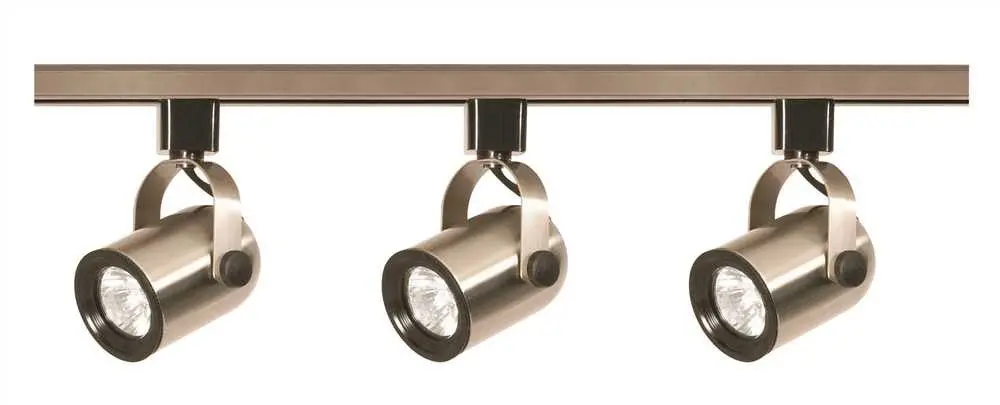 Nuvo&Reg; 3-Light Mr16 Round Back Track Lighting Fixture, Brushed Nickel, 48 X 3.75", Uses 3 50-Watt Gu10 Base Lamps 1