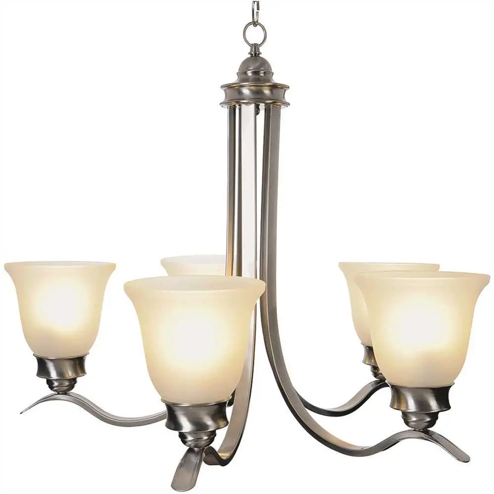 Sanibel&Trade; Chandelier Ceiling Fixture With Five 13 Watt Compact Type Fluorescent Lamps, 27-1-2 In., Brushed Nickel 1