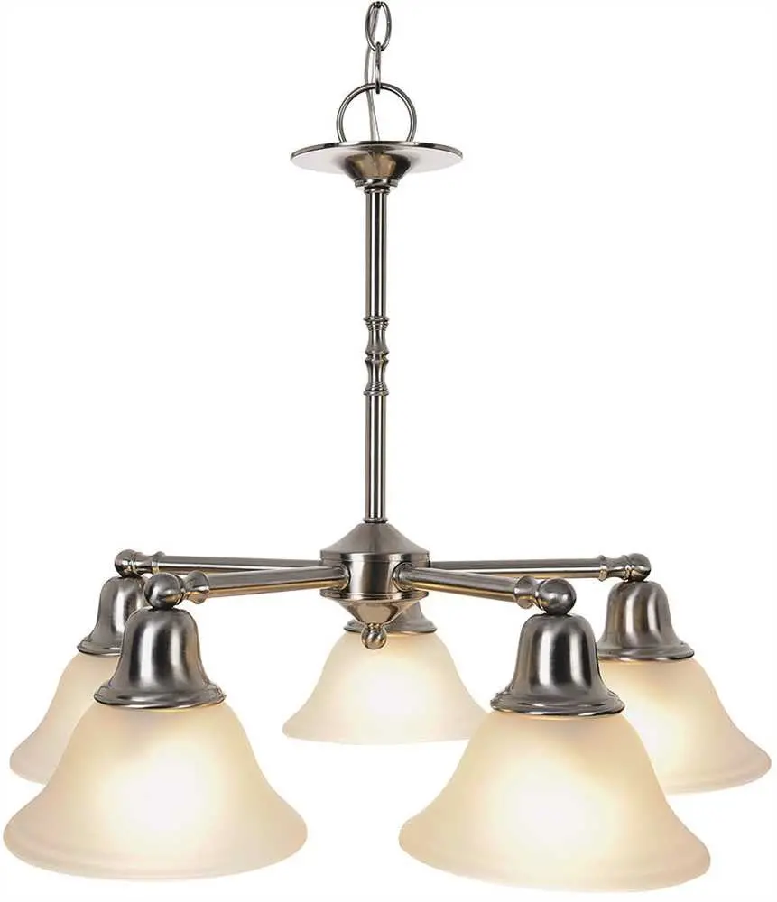 Sonoma&Trade; Chandelier Ceiling Fixture With Five 13 Watt Compact Type Fluorescent Lamps, 24 In., Brushed Nickel 1