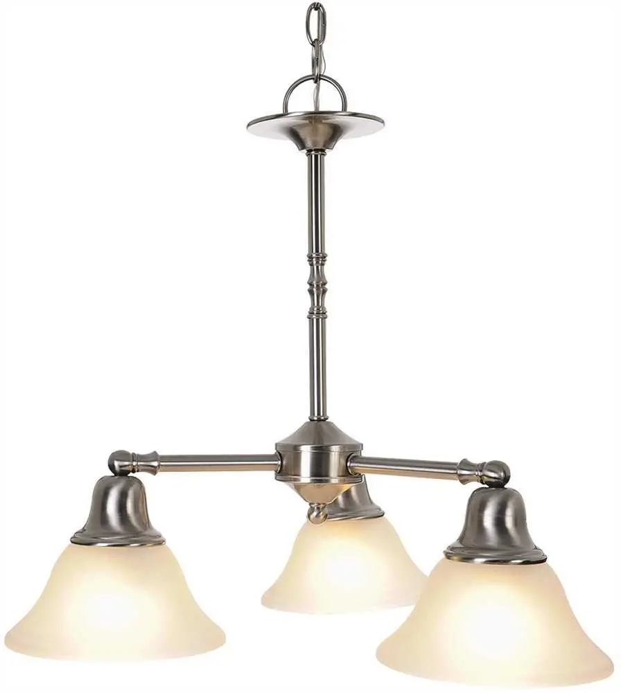 Sonoma&Trade; Chandelier Ceiling Fixture With Three 13 Watt Compact Type Fluorescent Lamps, 22 In., Brushed Nickel 1