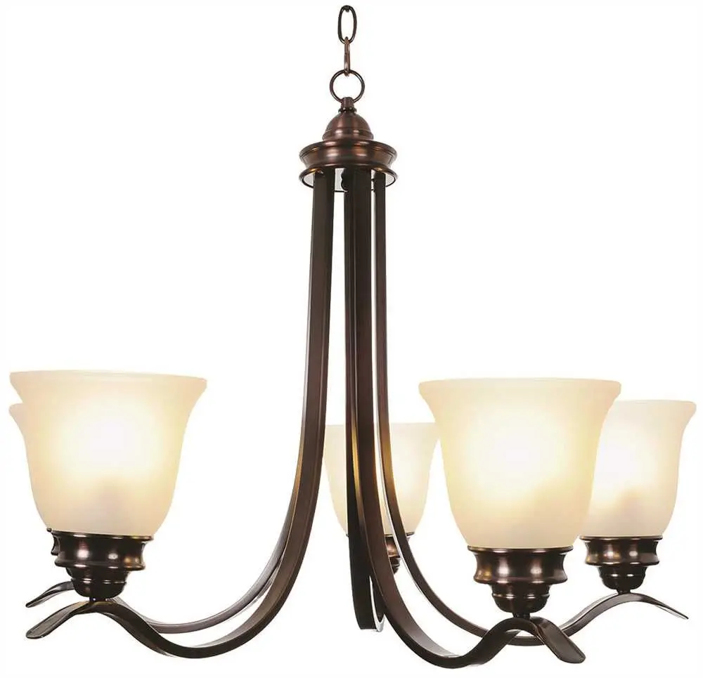 Sanibel&Trade; Chandelier Ceiling Fixture With Five 13 Watt Compact Type Fluorescent Lamps, 27-1-2 In., Oil Rubbed Bronze 1