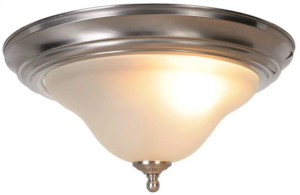 Wellington&Trade; Flush Mount Ceiling Fixture With One 60 Watt Incandescent Medium Base Bulb, 13-3-4 In., Brushed Nickel 1