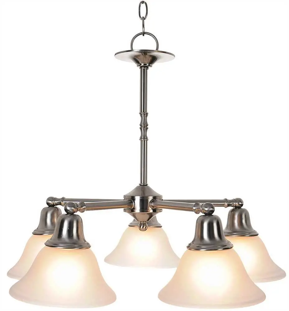 Sonoma&Trade; Chandelier Ceiling Fixture, Maximum Five 60 Watt Incandescent Medium Base Bulbs, 24 In., Brushed Nickel 1