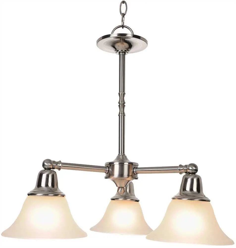Sonoma&Trade; Chandelier Ceiling Fixture, Maximum Three 60 Watt Incandescent Medium Base Bulbs, 22 In., Brushed Nickel 1