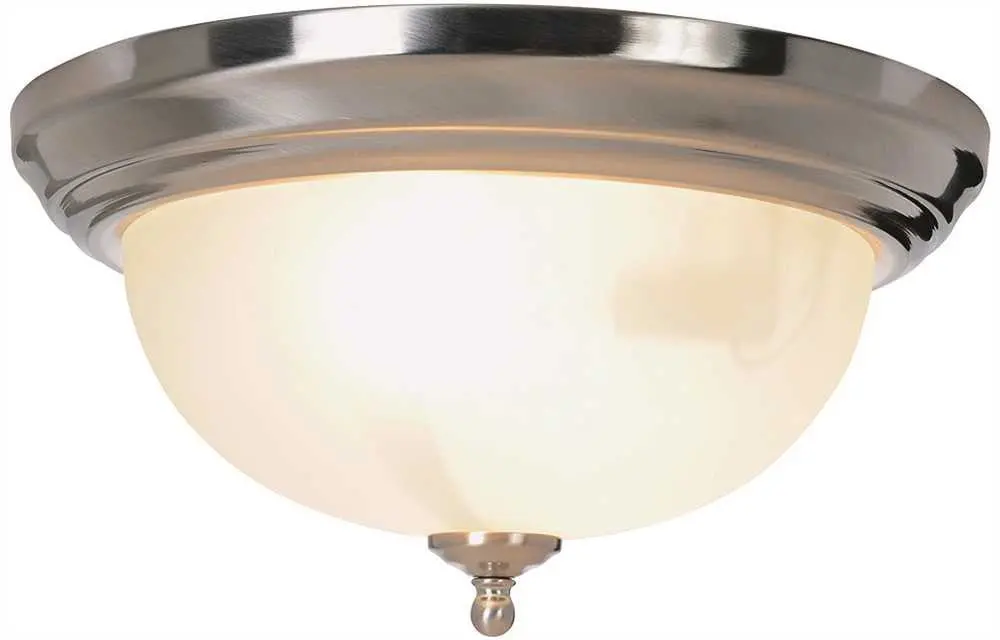 Sonoma&Trade; Flush Mount Ceiling Fixture, Maximum Two 60 Watt Incandescent Medium Base Bulbs, 13-1-4", Brushed Nickel 1