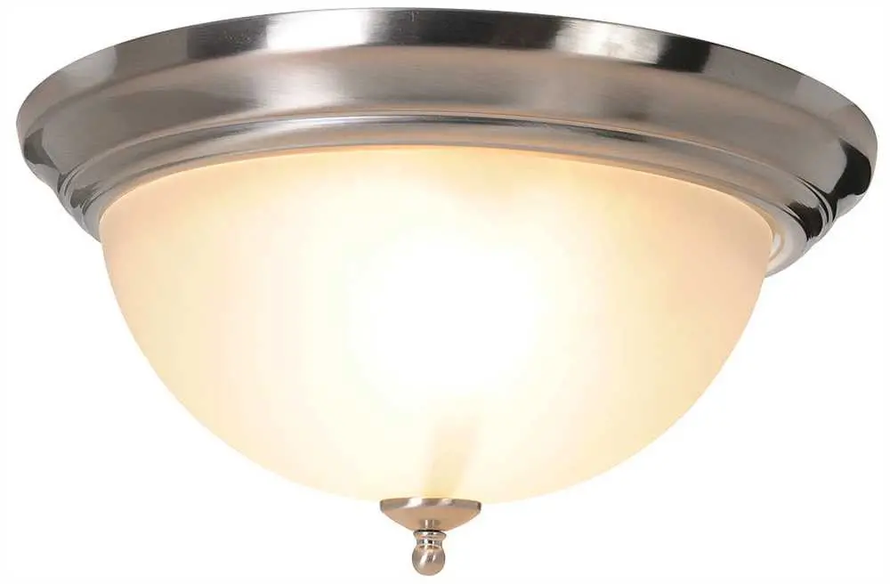 Sonoma&Trade; Flush Mount Ceiling Fixture, Maximum Two 60 Watt Incandescent Medium Base Bulbs, 15-1-2 In., Brushed Nickel 1