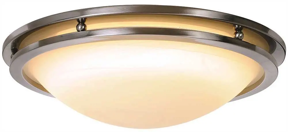 Contemporary Flush Mount Ceiling Fixture With One 32 Watt Circline Type Fluorescent Lamp, 17-5-8 In., Brushed Nickel 1