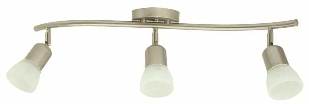 Contemporary Flush Mount Ceiling Fixture, Maximum Three 60 Watt Incandescent Medium Base Bulbs, 25 In., Brushed Nickel 1