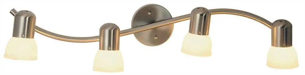 Contemporary Wall Sconce Fixture, Maximum Four 60 Watt Incandescent Medium Base Bulbs, 29 In., Brushed Nickel 1