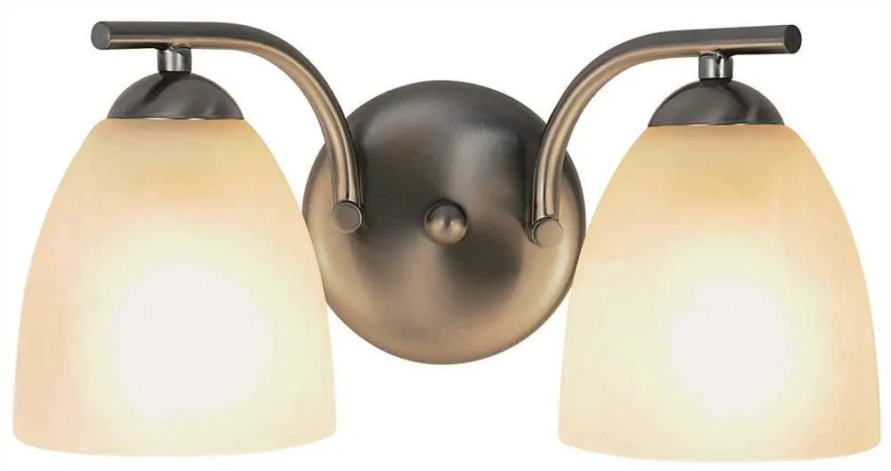Contemporary Vanity Light Fixture With Two 13 Watt Gu24 Type Fluorescent Lamp, 13-1-2 In., Brushed Nickel 1