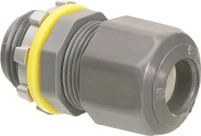 Arlington Strain Relief Cord Connector, Liquid Tight-Oil Tight, Non-Metallic, 1-2 In. 1