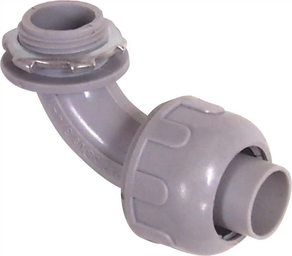 Preferred Industries&Trade; Non-Metallic Liquid Tight 90 Deg. Connector, 1-2 In. 1