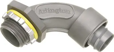 Arlington Screw-On 90 Degree Non-Metallic Connector, Liquid-Tight, 1-2 In. 1