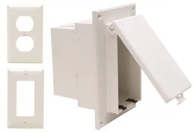 Low Profile In Box Old Work Recessed Electrical Box White Cover 1