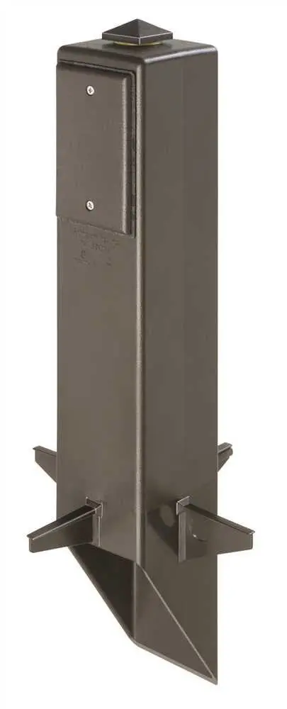 Outdoor Light Fixture With Gfci Support Post 19-1-2 In. Black 1
