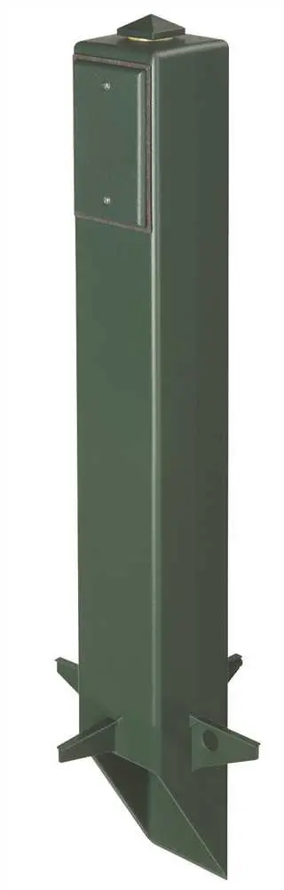 Outdoor Light Fixture With Gfci Support Post 26 In. Black 1