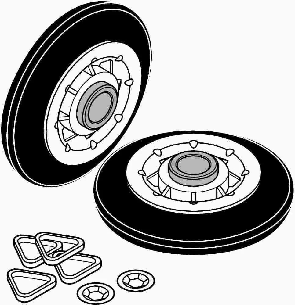 Dryer Drum Roller Wheel For Whirlpool&Reg; De702t 1