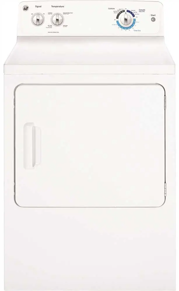 Ge&Reg; 6 Cu.Ft. Electric Dryer, White, 6 Cycles, Reversible Door 1