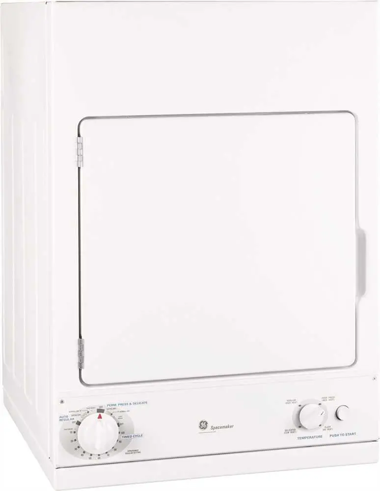 Ge Spacemaker&Reg; 240 Volt 3.6 Cu. Ft.  Stationary Electric Dryer, White 1