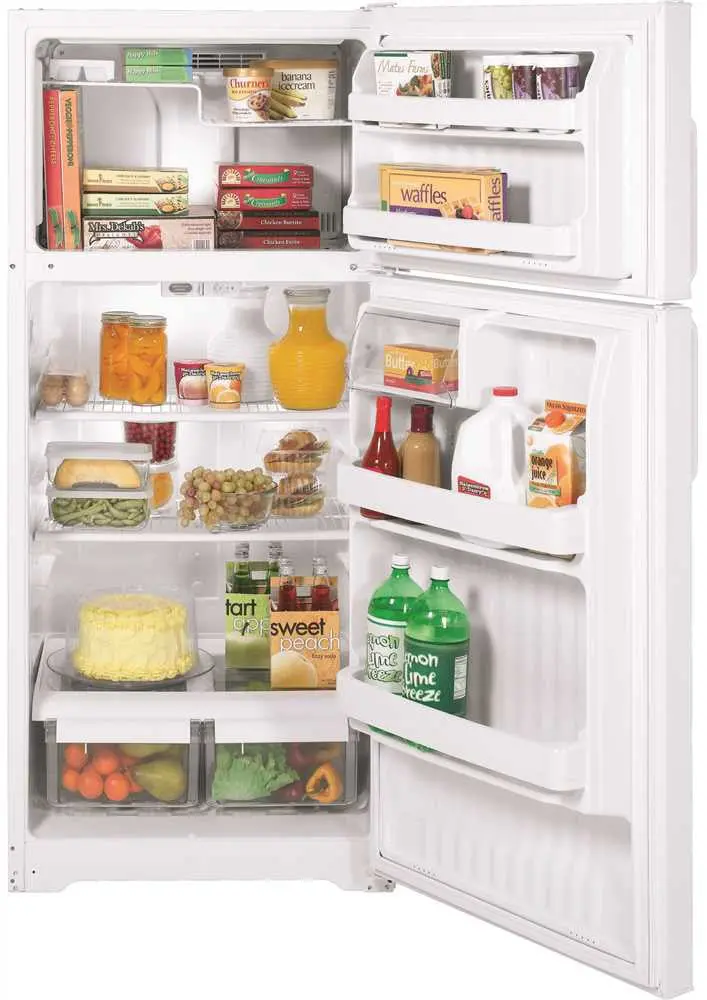 Ge&Reg; Energy Star&Reg; 14.6 Cu. Ft. Top Freezer Refrigerator, White, Reversible Door Swing 1