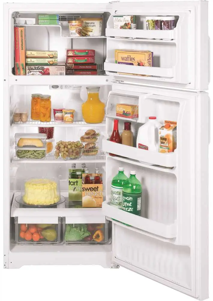 Ge&Reg; Energy Star&Reg; 15.5 Cu. Ft. Top Freezer Refrigerator, White, Reversible Door Swing 1