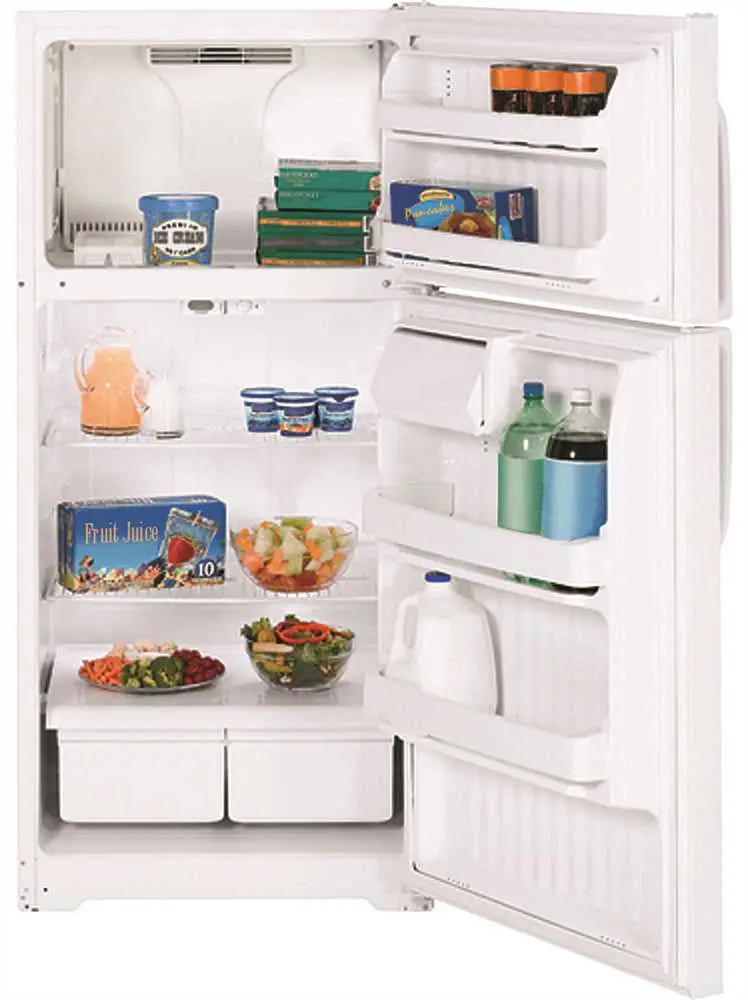 Ge&Reg; 14.6 Cu. Ft. Top Freezer Refrigerator, White, Reversible Door Swing 1