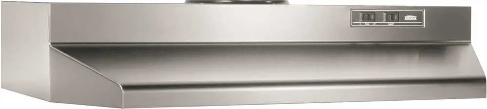 Broan&Reg; 30-Inch 2-Speed Under-Cabinet Round Range Hood, Stainless Steel, 190 Cfm 1