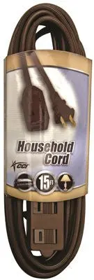 Household Cube Tap Extension Cord, 16-2, 15 Ft., Brown 1