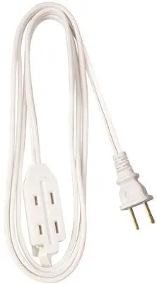 Household Cube Tap Extension Cord, 16-2, 6 Ft., White 1