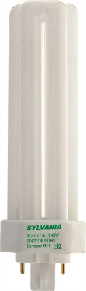 Sylvania Dulux&Reg; T-E-In Ecologic&Reg; Tri-Tube Compact Fluorescent Lamp, T4x3, 42 Watt, 4100K, Gx24q-4, 135 Volts 1