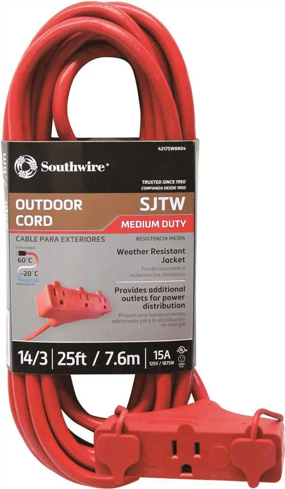 Outdoor-Indoor Triple Outlet Power Block 14-3 25' 1