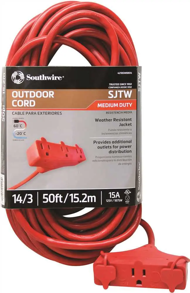 Outdoor-Indoor Triple Outlet Power Block 14-3 50 Ft. 1