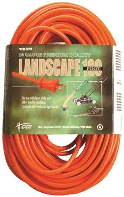 Vinyl Outdoor Sjtw Extension Cord, 16-2, 25', Orange 1