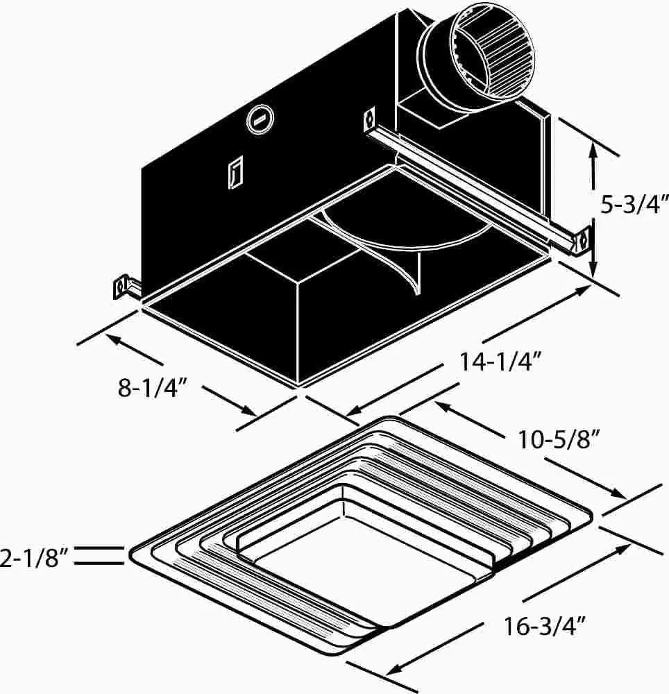 Broan Exhaust Fan Heater And Light 3 In. 70 Cfm 1