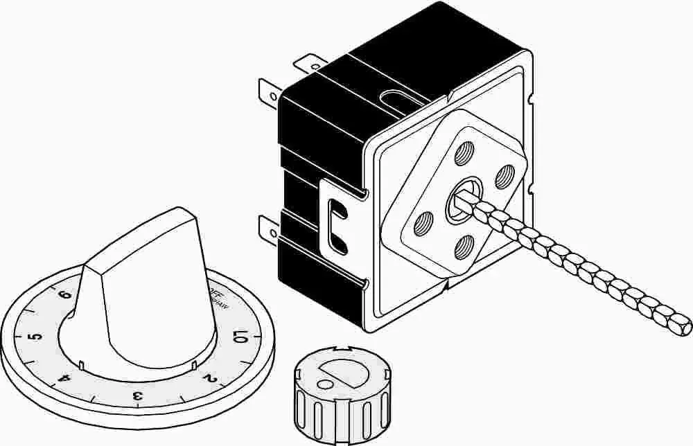 Robertshaw&Reg; Uni-Kit&Reg; Universal Electric Range Infinite Switch, Non-Push To Turn, 1-13-16" 1