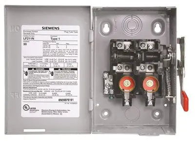 Indoor General-Duty Enclosed Safety Switch - Plug Fuse Type 1