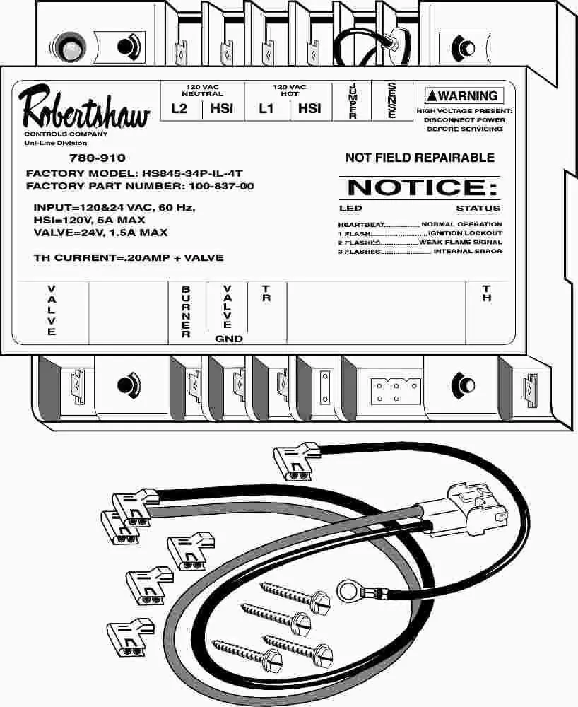 Robertshaw&Reg; Uni-Kit&Reg; Universal Hot Surface Ignition Module, 120 Volts 1