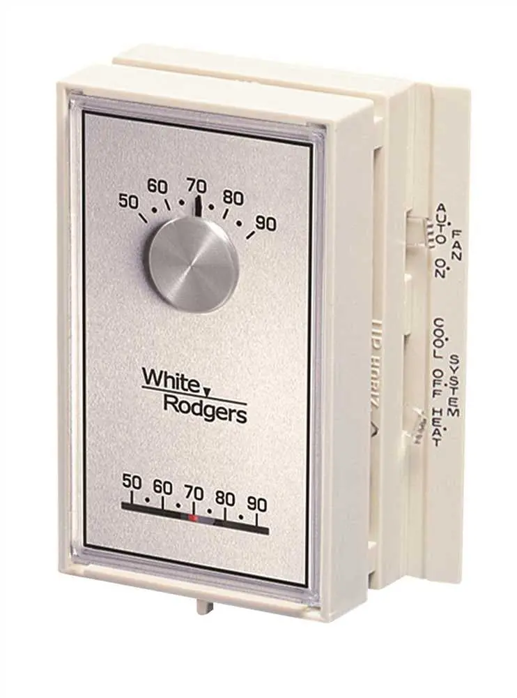 White-Rodgers&Trade; Mercury-Free Universal Mechanical Thermostat For Single-Stage Heat Pump, White 1